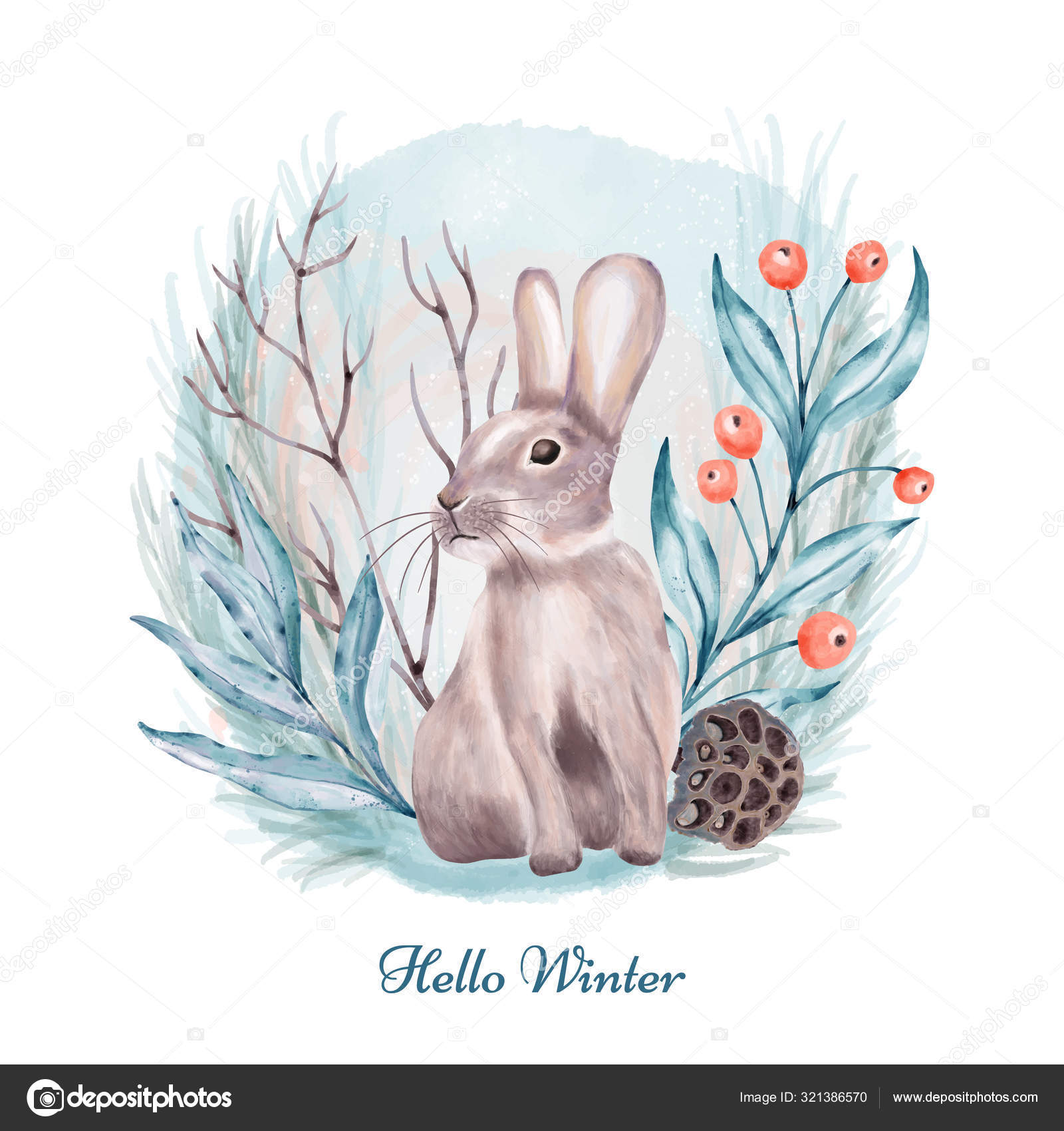 Кролик зима вектор