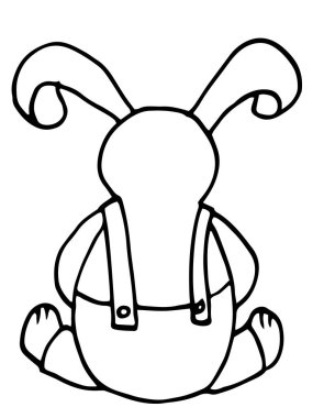 Arka plandaki tavşan. Sevimli tavşan tebrik kartı, dekorasyon için çizimler. Paskalya ögesi.