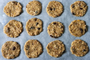 Yulaf kurabiyeleri, ev yapımı tatlılar, taze fırın, yemek kalıpları....
