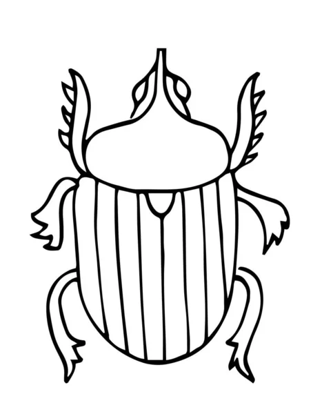 虫の輪郭ベクトルアイコン 子供のためのぬりえページ エキゾチックな虫コレクション 手描きのドアスタイル — ストックベクタ