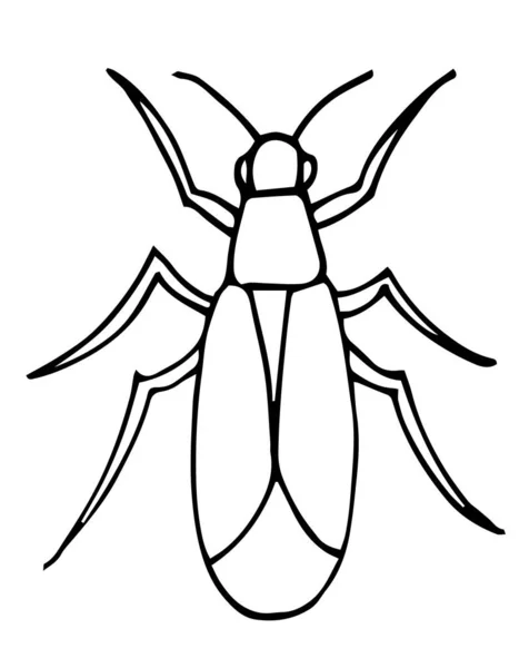 Vecteur Contour Des Insectes Icône Coloriage Pour Les Enfants Bug — Image vectorielle