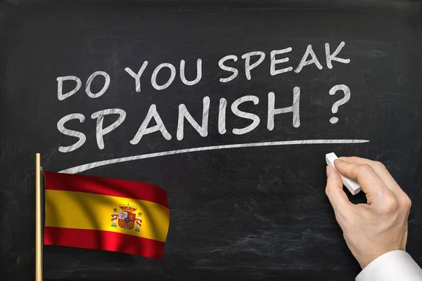 ¿Hablas español? Texto escrito en pizarra . —  Fotos de Stock