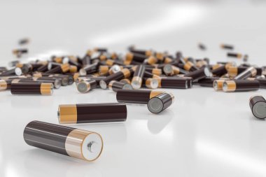 3D render gösteren resim kadar alkalin pil.