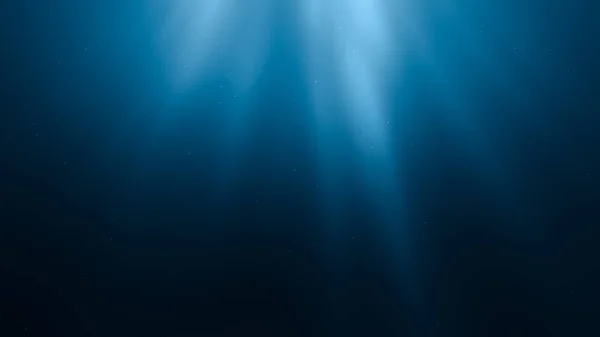 3D τετηγμένα εικονογράφηση ακτίνες κάτω από το νερό. Υποθαλάσσιο φόντο. — Φωτογραφία Αρχείου