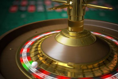 Casino rulet iplik. 3D render illüstrasyon.