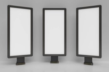 poster örnekler veya Banner 3D render çizimi.