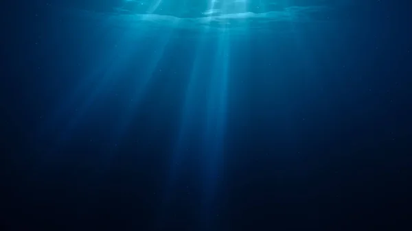 3D rendered illustration of sun light rays under water. — Stock Photo, Image