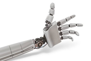 Robot Plastik izole üzerinde beyaz arka plan ver. 3D render illüstrasyon.