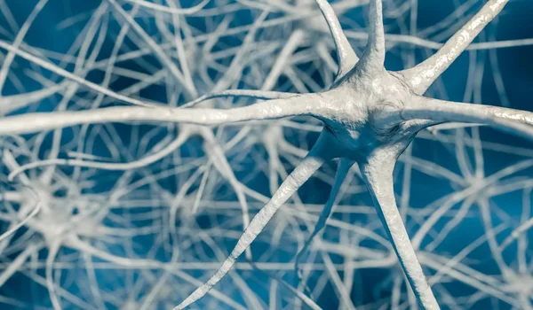 Ilustración 3D de neuronas en el cerebro . — Foto de Stock