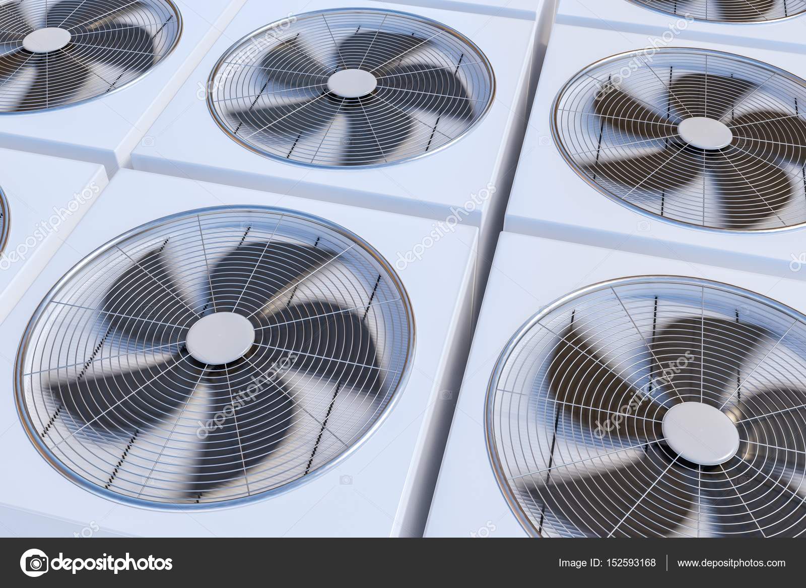 HVAC units (heating, ventilation and air conditioning). 3D rendered