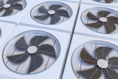 HVAC units (heating, ventilation and air conditioning). 3D rendered illustration. clipart