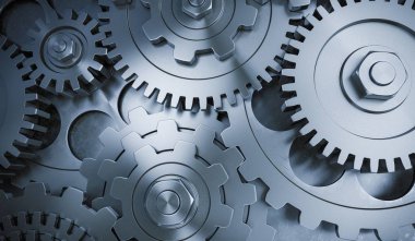 Metalik Dişliler ve SMM 3D render çizimi.