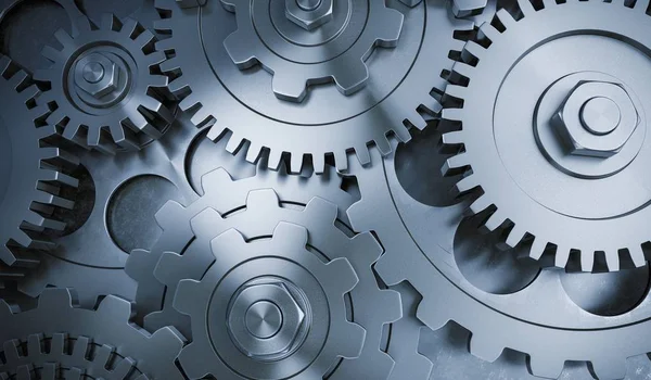 Metalik Dişliler ve SMM 3D render çizimi.