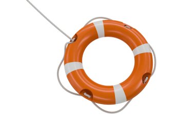 turuncu yaşam şamandıra 3D render Illustration. Beyaz izole 