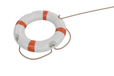 Beyaz hayat şamandıra 3D render Illustration. Beyaz b izole