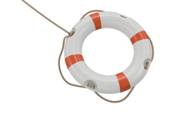 Beyaz hayat şamandıra 3D render Illustration. Beyaz b izole