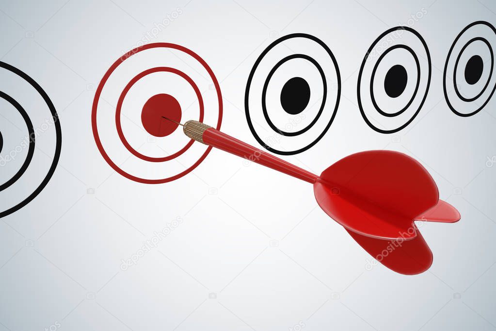 Target marketing concept. Target dart with arrow. 3D rendered il