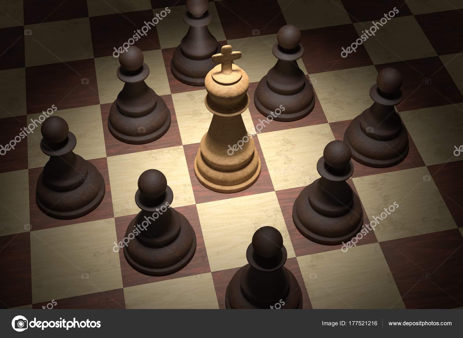 Checkmate O Rei Branco Conceito Da Xadrez Com Fundo Branco Para O