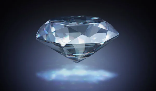 Luxus-Diamant auf schwarzem Hintergrund. 3D gerenderte Illustration. — Stockfoto