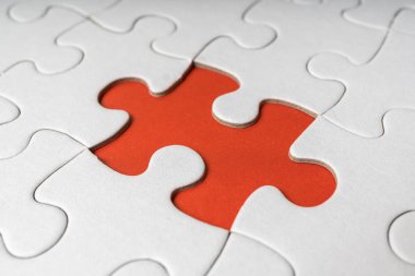 Beyaz boş bulmaca bir son parça eksik.