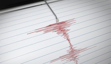 Yalan makinesi veya sismograf deprem algılama için çizim 
