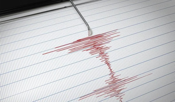 嘘発見器や地震計地震検出のための描画 — ストック写真
