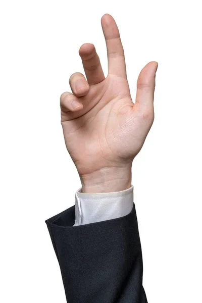 Hand des Geschäftsmannes isoliert auf weißem Hintergrund. — Stockfoto