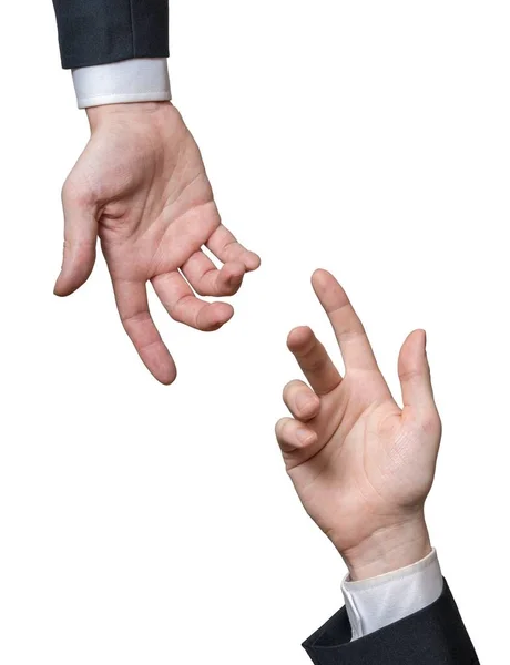 Duas mãos estão se alcançando. Conceito de ajuda e assistência . — Fotografia de Stock