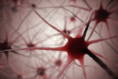 3D rendered illustration of neurons in brain. clipart