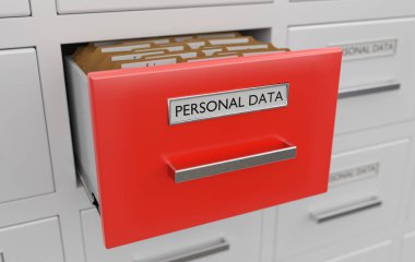 Kişisel verileri koruma kavramı. Dolap dolu dosyaları ve katlama