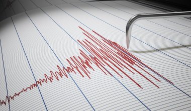 Seismograph for earthquake detection or lie detector is drawing  clipart
