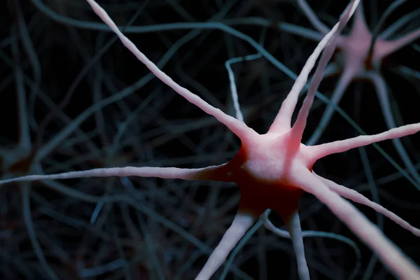 Ilustración 3D de neuronas en el cerebro . — Foto de Stock