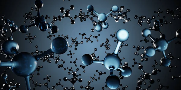 Concept scientifique. Molécules de méthane ou d'ammonium. 3D rendu illu — Photo