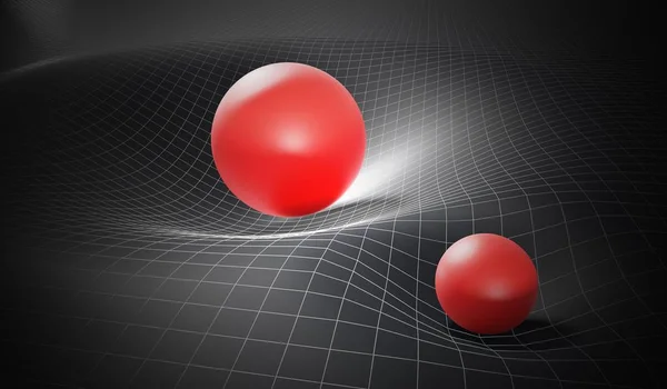 重力と相対性理論の概念の一般的な理論。歪んだ空間 — ストック写真