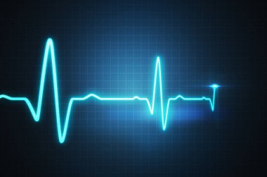 EKG - kalp atışı izleme kardiyogram. 3D render illüstrasyon.