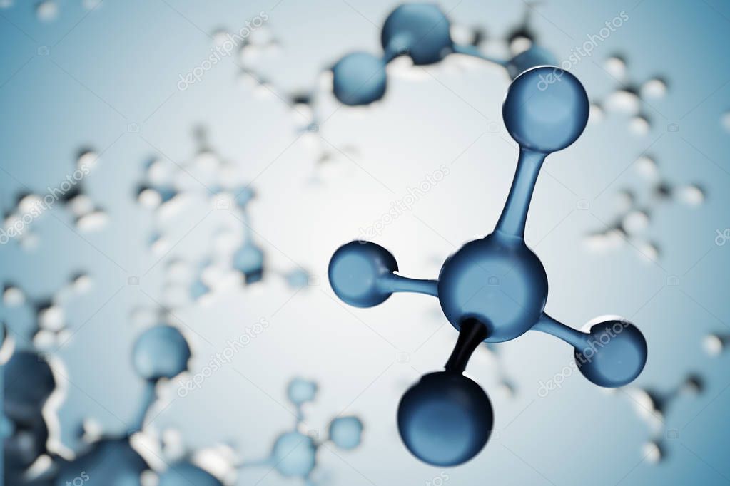 Science concept. Methane or Ammonium molecules. 3D rendered illu