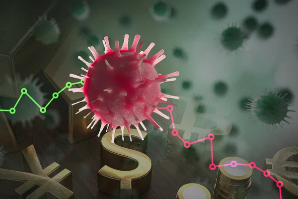 Impacto Económico Del Virus Economía Mundial Concepto Recesión Crisis Financiera —  Fotos de Stock