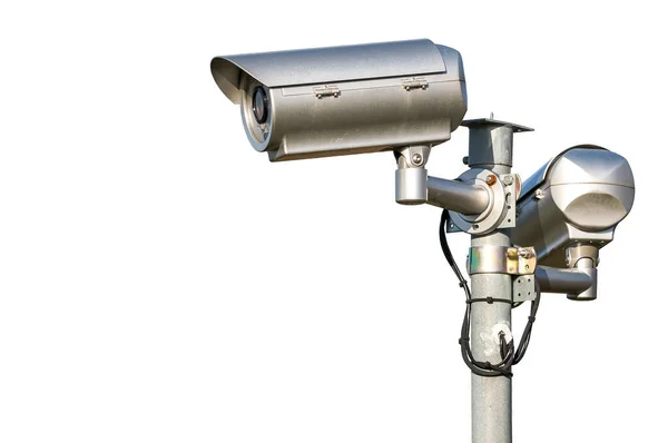 Security Cctv Video Camera Isolated White Background — Stock Photo, Image