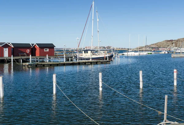 Sweden westcoast outside Gothenburg beutiful little harbour Stock Image