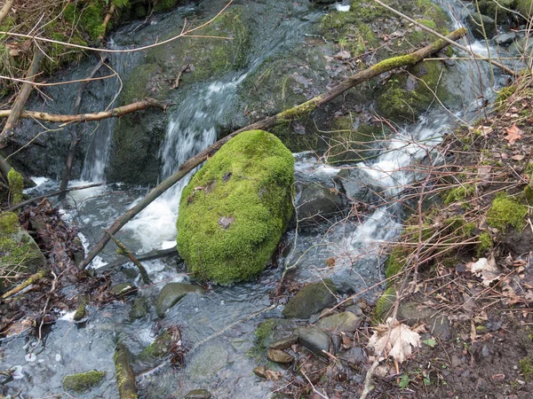 Ein großer Stein im Wasser — Stockfoto