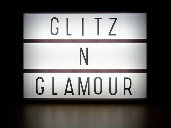 Led Oświetlenie Błyszczące Znak Glamour Ciemności — Zdjęcie stockowe