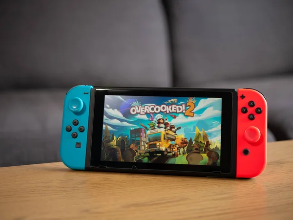 Großbritannien März 2020 Nintendo Switch Konsole Überkocht Spiel — Stockfoto