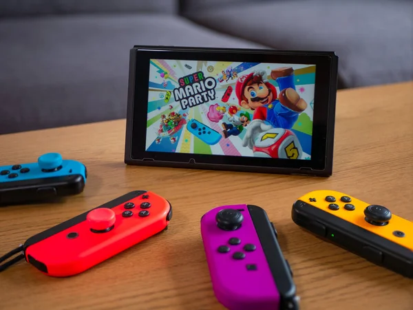 Reino Unido Março 2020 Nintendo Switch Super Mario Party Family — Fotografia de Stock