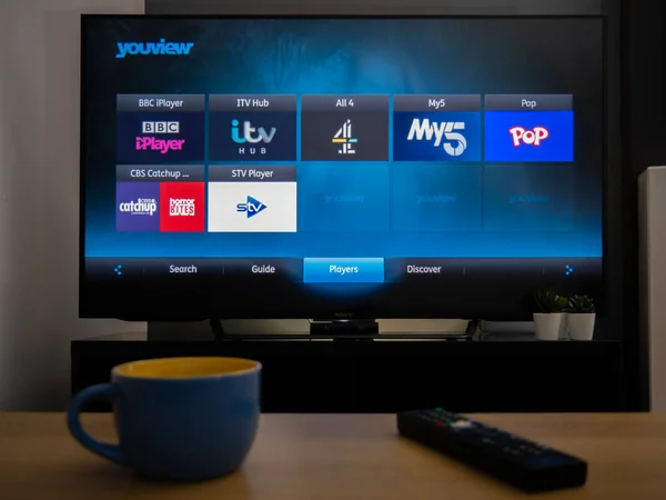 Reino Unido Março 2020 Televisão Youview Recuperar Aplicativos — Fotografia de Stock