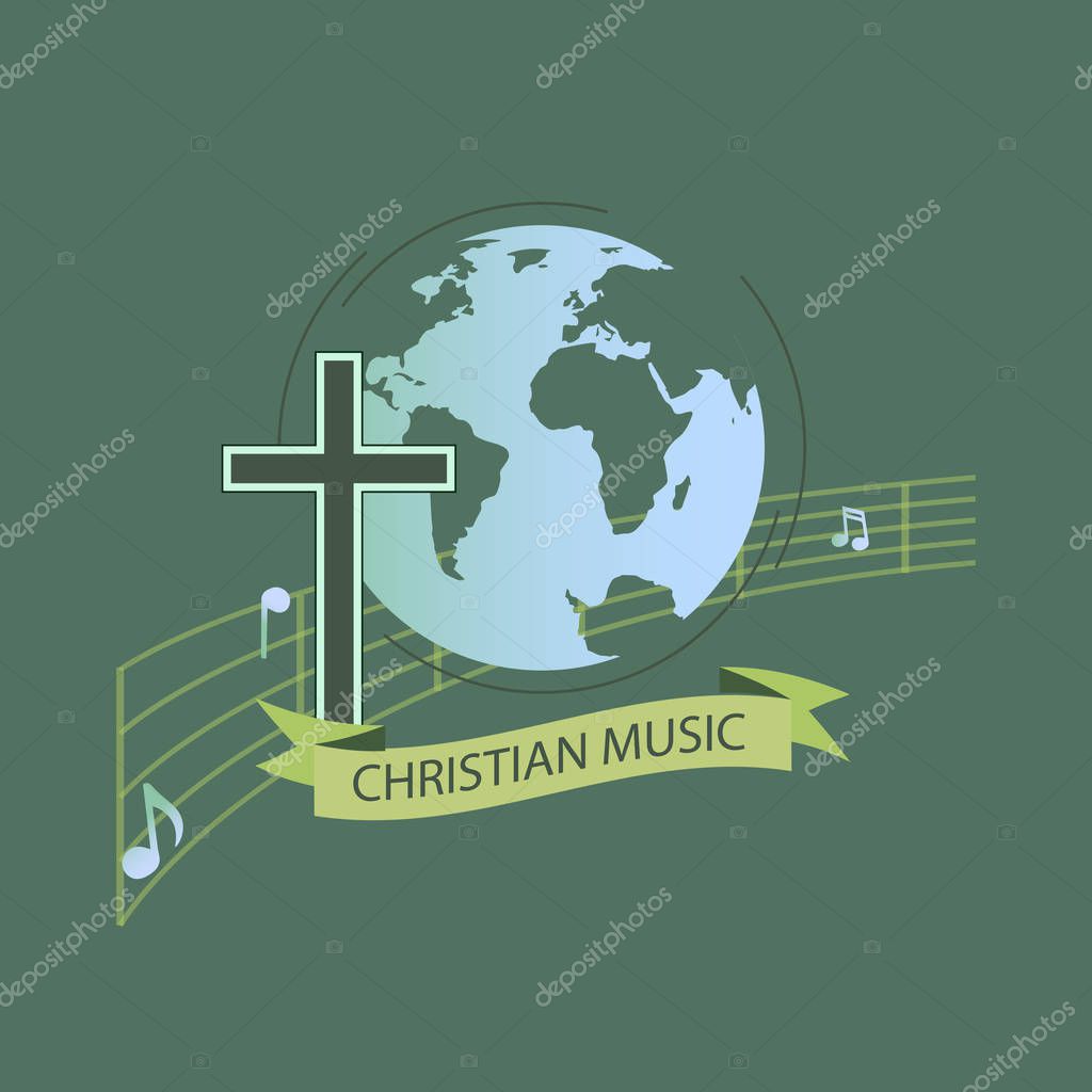 The logo for the world of Christian music. Characters with religious orientation.