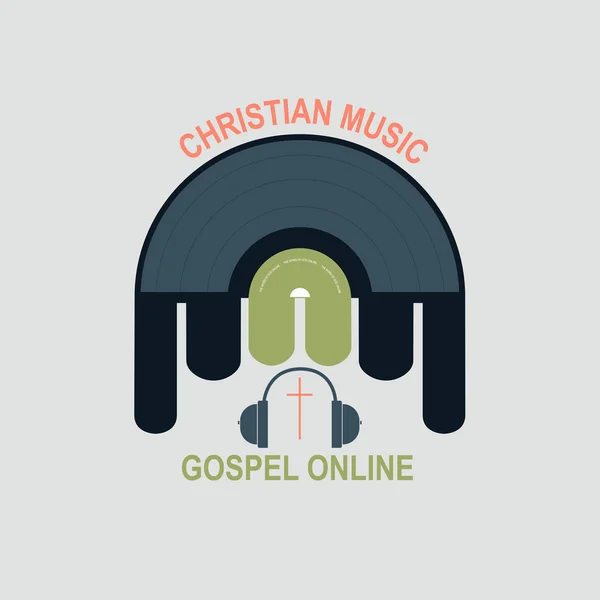 Estudio Música Cristiana — Archivo Imágenes Vectoriales