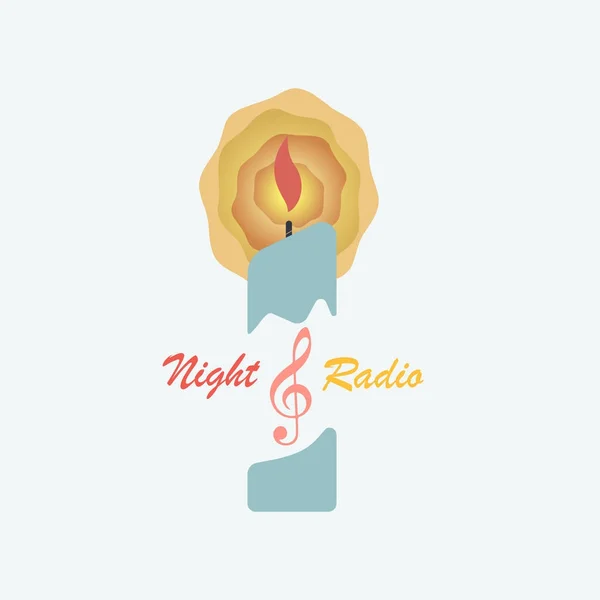 标志夜收音机 — 图库矢量图片