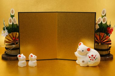 Fare Yılı Yeni Yıl kartı materyali (Yeni Yıl kartı materyali ve Yeni Yıl malzemesi))