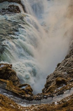 Şelale ve İzlanda Gullfoss 'un doğuşu
