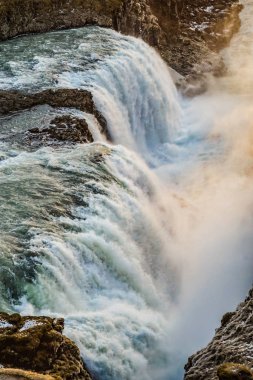 Şelale ve İzlanda Gullfoss 'un doğuşu